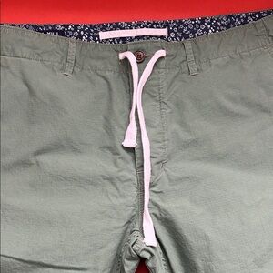 Alex Mill Green pants with Floral Trim